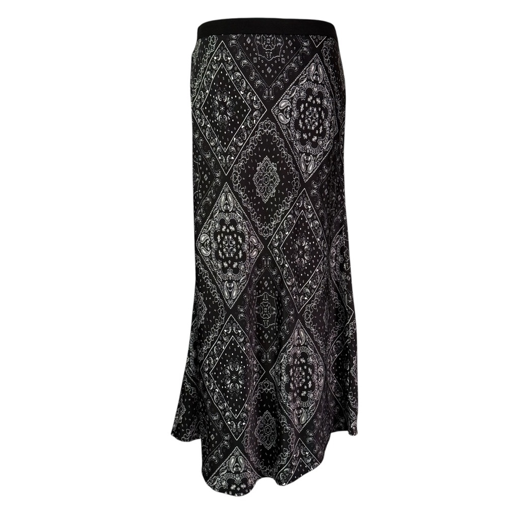 RAILS Berlin Midnight Bandana Print Midi High Rise Bias Cut Skirt Large